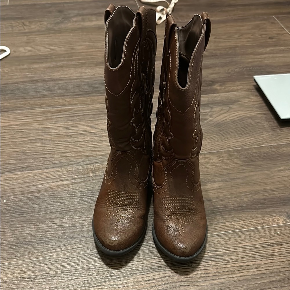 Brown Kids Cowboy Boots